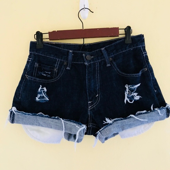 Levi's Pants - Levis 559 Dark Wash Cut Off Shorts Women Sz 30